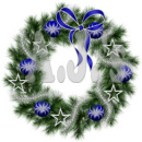 Wreath w/ Blue & Silver