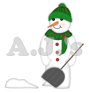 Shoveling Snowman