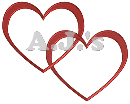 Intertwined Red Hearts