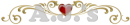 Red Heart w/ Gold Scroll